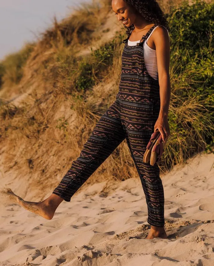 Women Bottoms Passenger Serenity Dungarees Black Geo Pattern Black Geo Pattern
