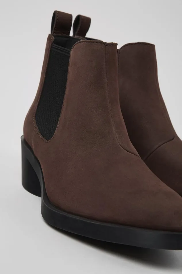 Women Camper Ankle Boots Bonnie Brown Nubuck Ankle Boots