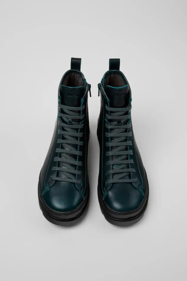 Women Camper Ankle Boots Brutus Green Leather Boots Women Camper Ankle Boots Brutus Green Leather Boots