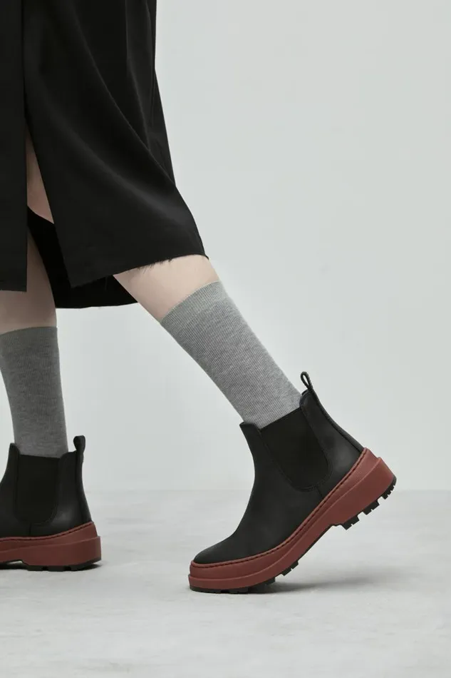 Women Camper Ankle Boots Brutus Trek MICHELIN Black Nubuck Ankle Boots