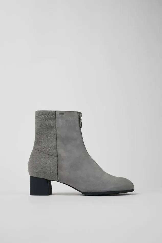 Women Camper Ankle Boots Katie Gray Nubuck Heeled Boots Women Camper Ankle Boots Katie Gray Nubuck Heeled Boots