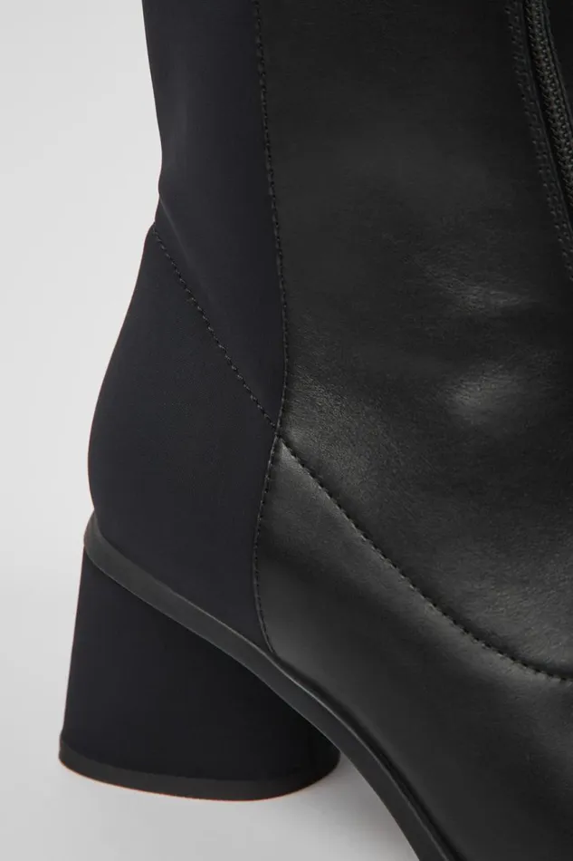 Women Camper Ankle Boots Kiara Black Leather And Recycled PET Boots