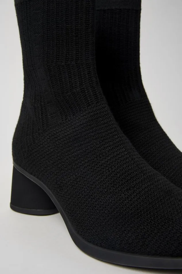 Women Camper Ankle Boots Kiara TENCEL Black Textile Boots