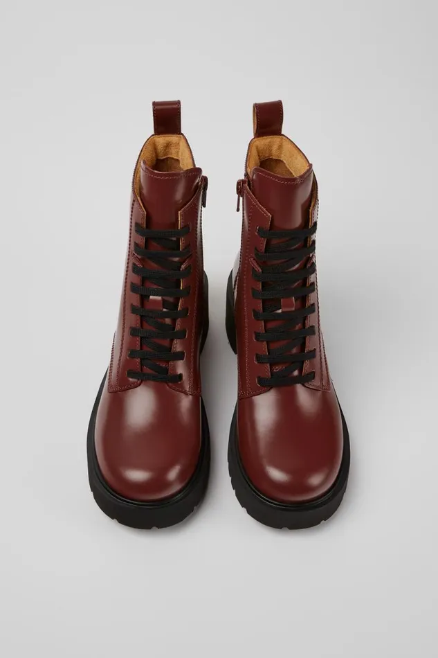 Women Camper Ankle Boots Milah Burgundy Laceup Boots Women Camper Ankle Boots Milah Burgundy Laceup Boots