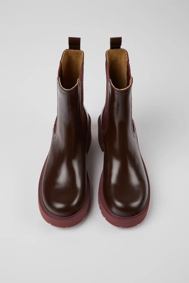 Women Camper Ankle Boots Milah Burgundy Leather Chelsea Boots Women Camper Ankle Boots Milah Burgundy Leather Chelsea Boots
