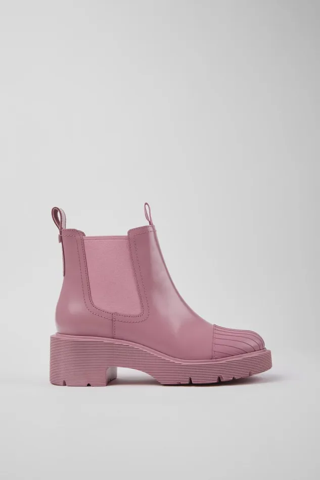 Women Camper Ankle Boots Milah Pink Leather Chelsea Boots Women Camper Ankle Boots Milah Pink Leather Chelsea Boots