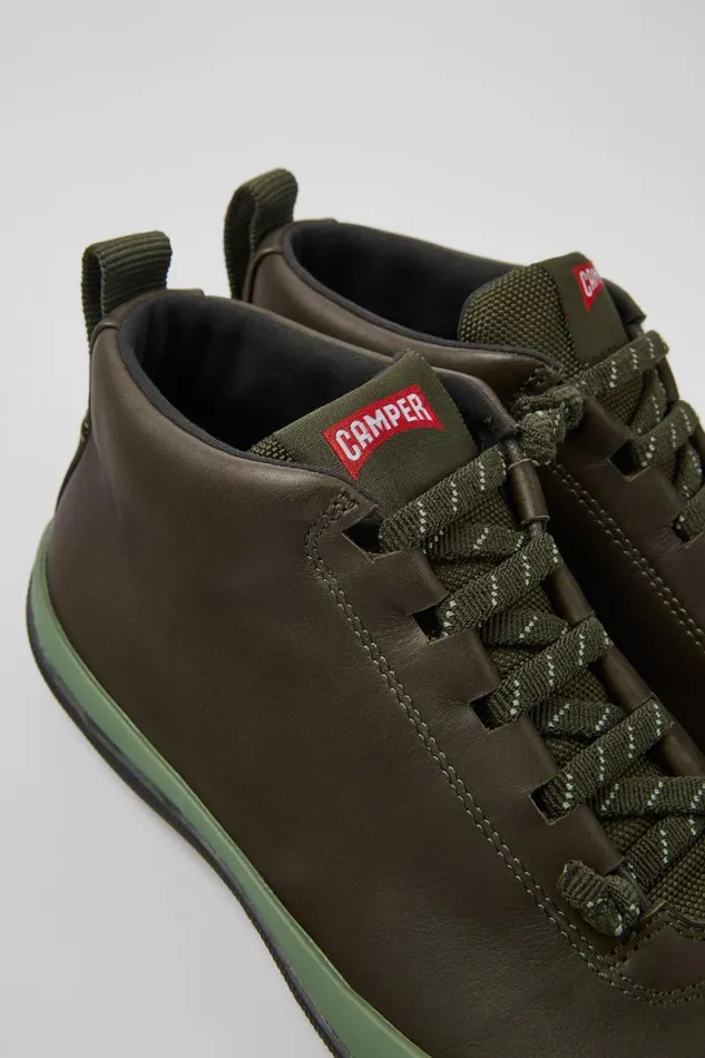 Women Camper Ankle Boots Peu Pista GORETEX Green Leather Sneakers