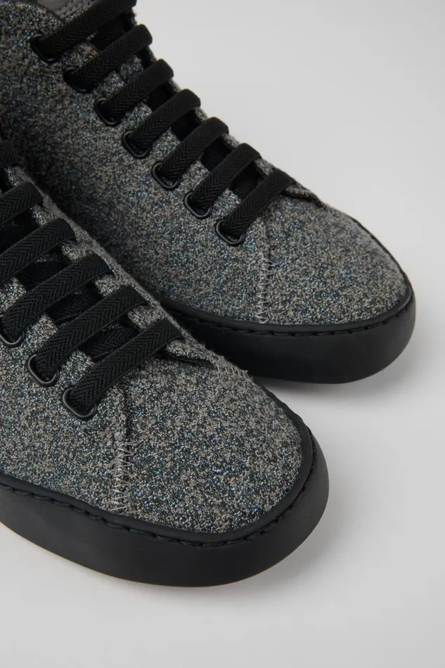 Women Camper Ankle Boots Peu Touring Gray Textile Ankle Boots