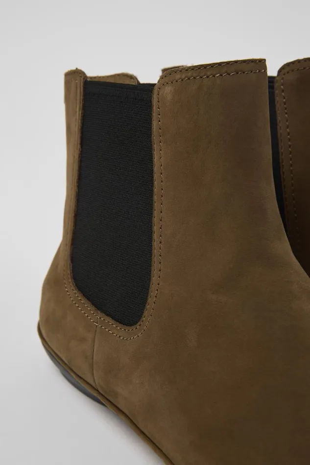 Women Camper Ankle Boots Right Brown Nubuck Ankle Boots