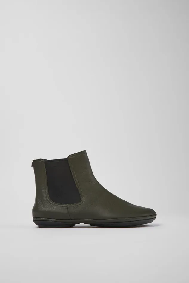 Women Camper Ankle Boots Right Green Leather Ankle Boots Women Camper Ankle Boots Right Green Leather Ankle Boots