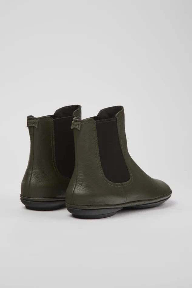 Women Camper Ankle Boots Right Green Leather Ankle Boots Women Camper Ankle Boots Right Green Leather Ankle Boots
