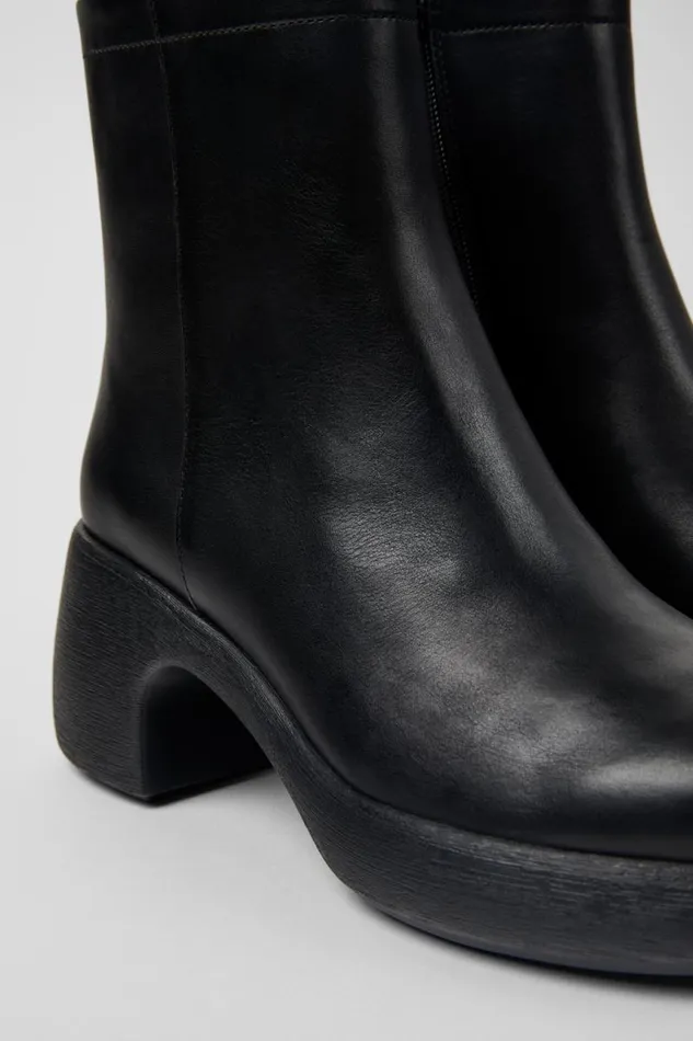 Women Camper Ankle Boots Thelma Black Leather Boots
