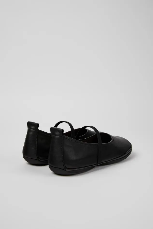 Women Camper Ballerinas Right Black Leather Shoe Women Camper Ballerinas Right Black Leather Shoe