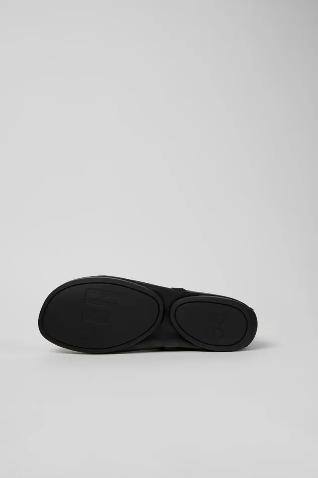 Women Camper Ballerinas Right Black Leather Shoe Women Camper Ballerinas Right Black Leather Shoe