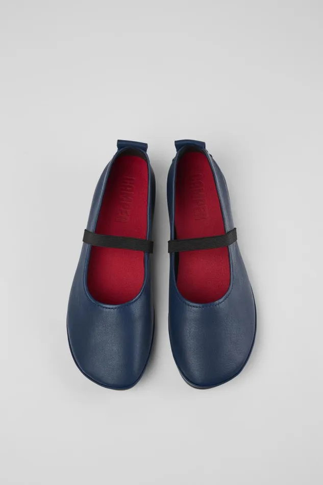 Women Camper Ballerinas Right Blue Leather Mary Jane Women Camper Ballerinas Right Blue Leather Mary Jane