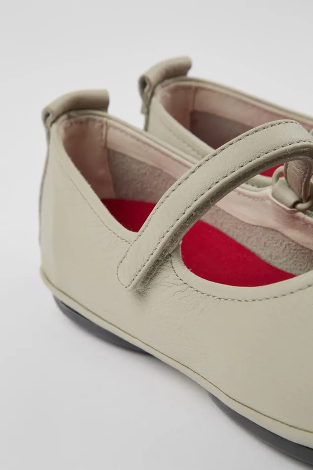 Women Camper Ballerinas Right Gray Leather Mary Jane