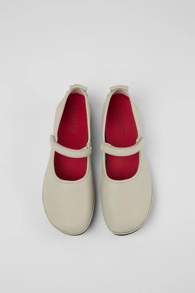 Women Camper Ballerinas Right Gray Leather Mary Jane Women Camper Ballerinas Right Gray Leather Mary Jane