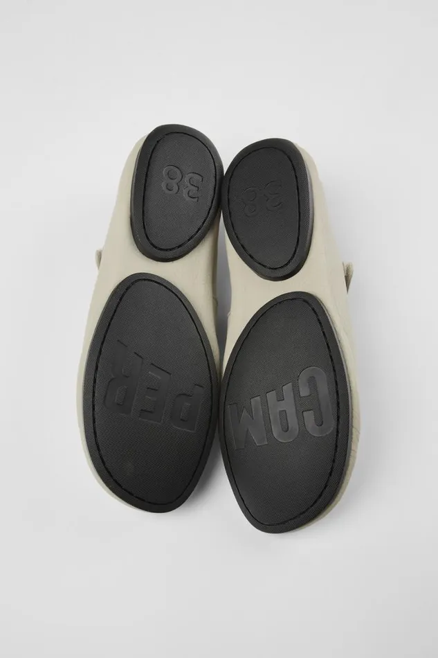 Women Camper Ballerinas Right Gray Leather Mary Jane Women Camper Ballerinas Right Gray Leather Mary Jane