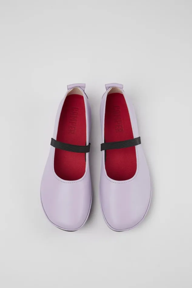 Women Camper Ballerinas Right Purple Leather Mary Jane Women Camper Ballerinas Right Purple Leather Mary Jane