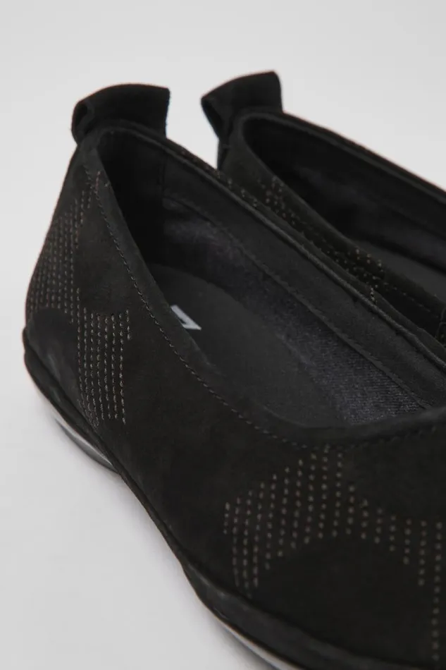 Women Camper Ballerinas Twins Black Nubuck Ballerinas