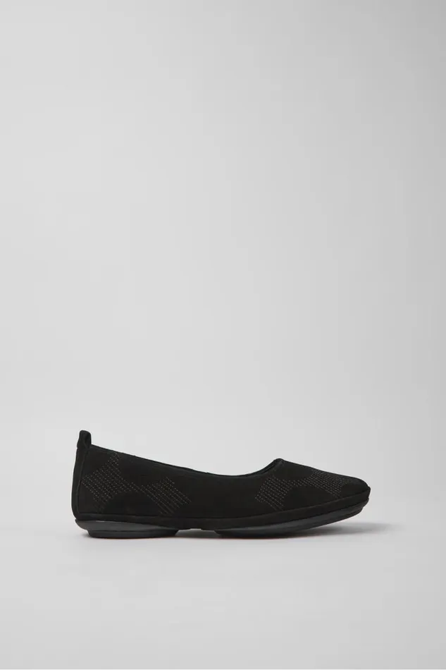 Women Camper Ballerinas Twins Black Nubuck Ballerinas
