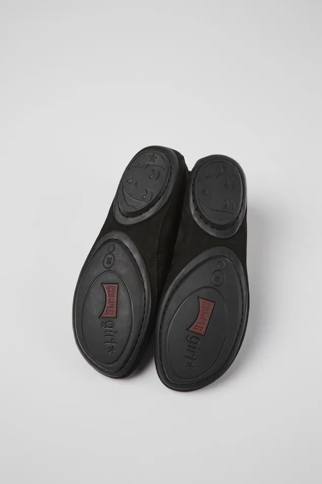 Women Camper Ballerinas Twins Black Nubuck Ballerinas