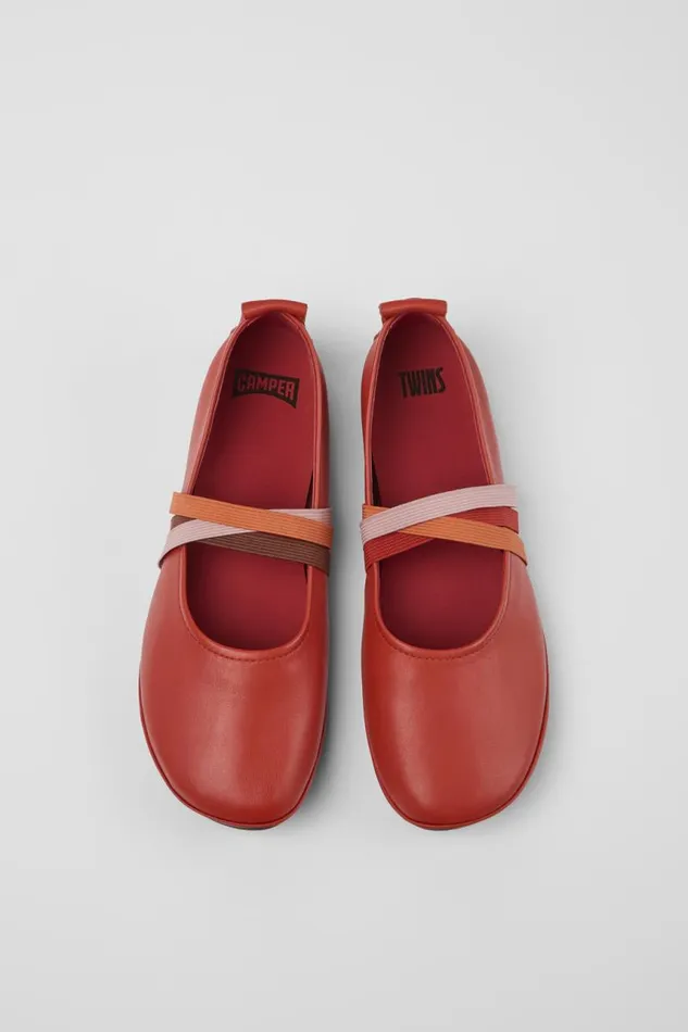 Women Camper Ballerinas Twins Red Leather Ballerina Women Camper Ballerinas Twins Red Leather Ballerina