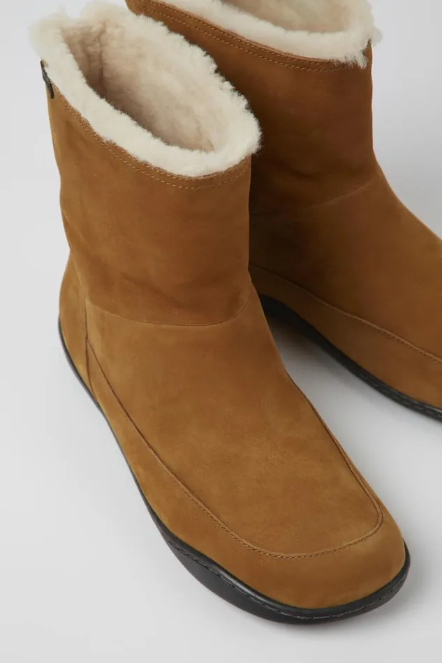 Women Camper Boots Peu Brown Nubuck Ankle Boots