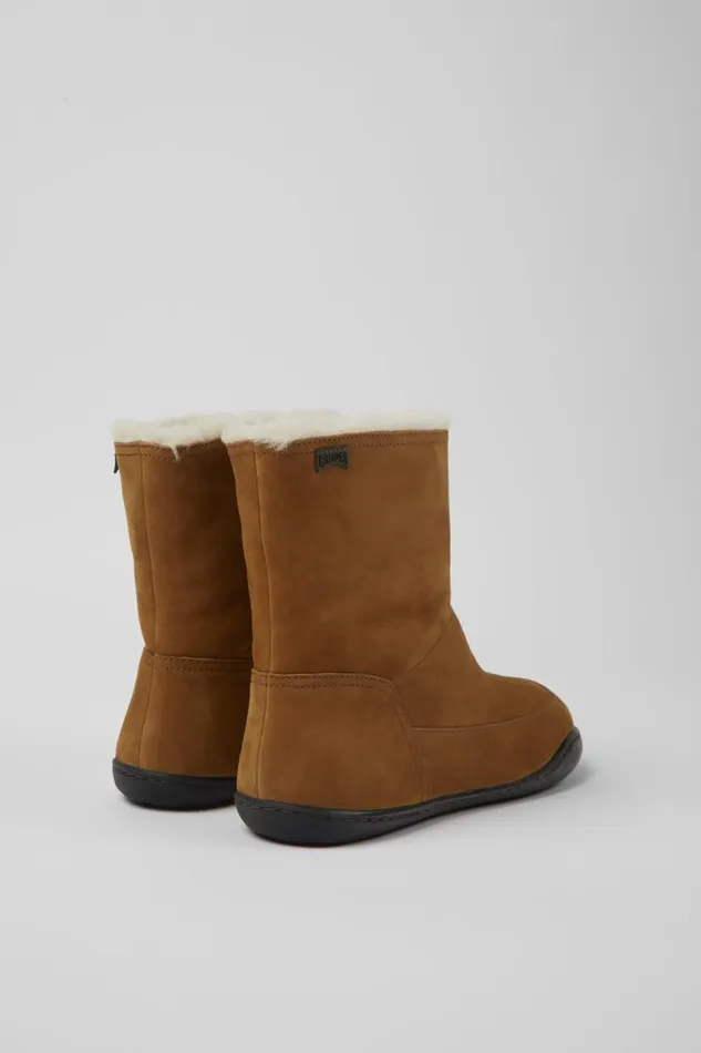 Women Camper Boots Peu Brown Nubuck Ankle Boots Women Camper Boots Peu Brown Nubuck Ankle Boots