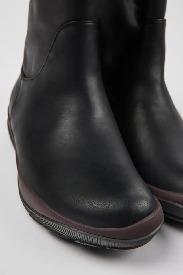 Women Camper Boots Peu Pista GORETEX Black Leather Boots