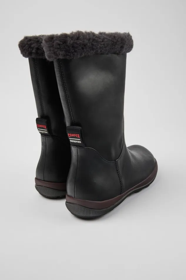 Women Camper Boots Peu Pista GORETEX Black Leather Boots Women Camper Boots Peu Pista GORETEX Black Leather Boots