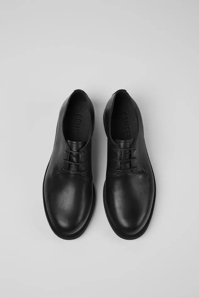 Women Camper Flat Shoes Iman Black Leather Shoes Women Camper Flat Shoes Iman Black Leather Shoes