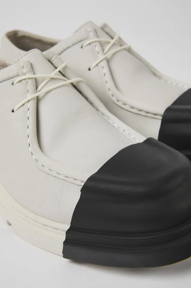 Women Camper Flat Shoes Junction White Nondyed Leather Shoes