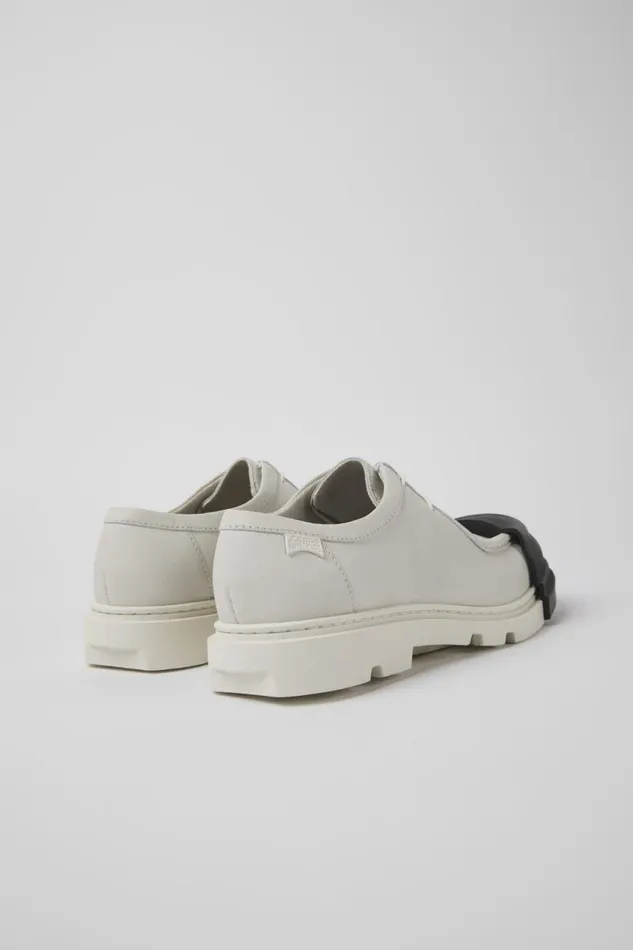 Women Camper Flat Shoes Junction White Nondyed Leather Shoes Women Camper Flat Shoes Junction White Nondyed Leather Shoes