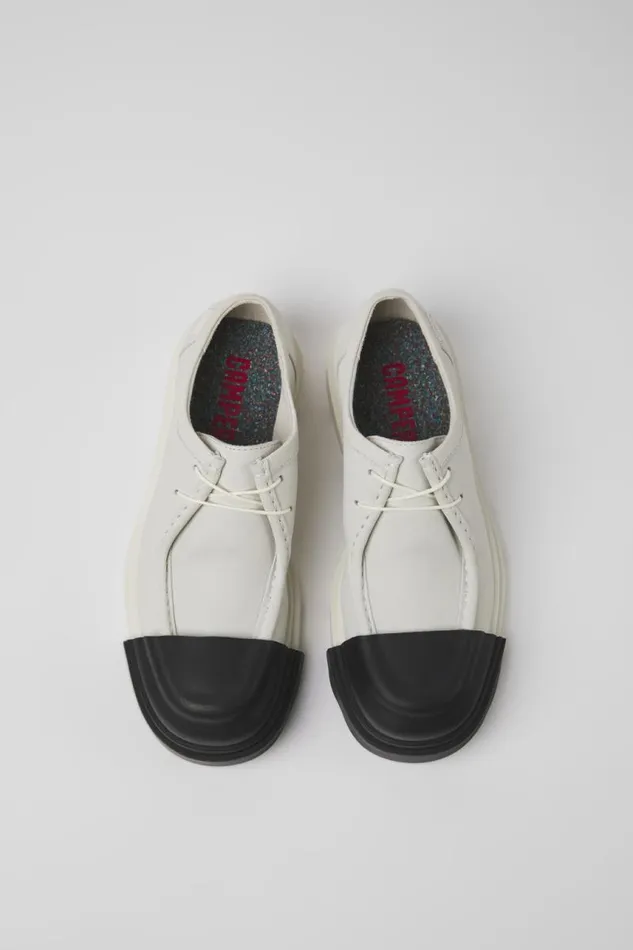 Women Camper Flat Shoes Junction White Nondyed Leather Shoes Women Camper Flat Shoes Junction White Nondyed Leather Shoes