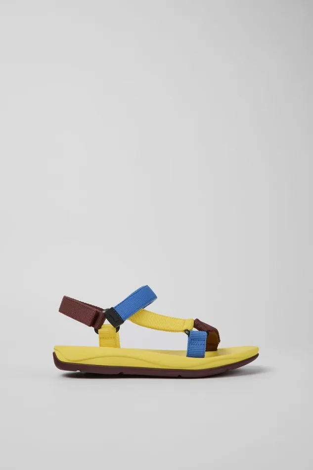 Women Camper Flat Shoes Match Yellow Blue And Burgundy Sandals Women Camper Flat Shoes Match Yellow Blue And Burgundy Sandals