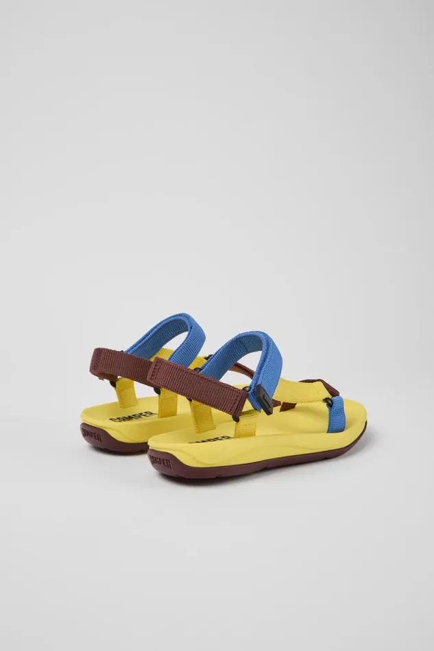 Women Camper Flat Shoes Match Yellow Blue And Burgundy Sandals Women Camper Flat Shoes Match Yellow Blue And Burgundy Sandals
