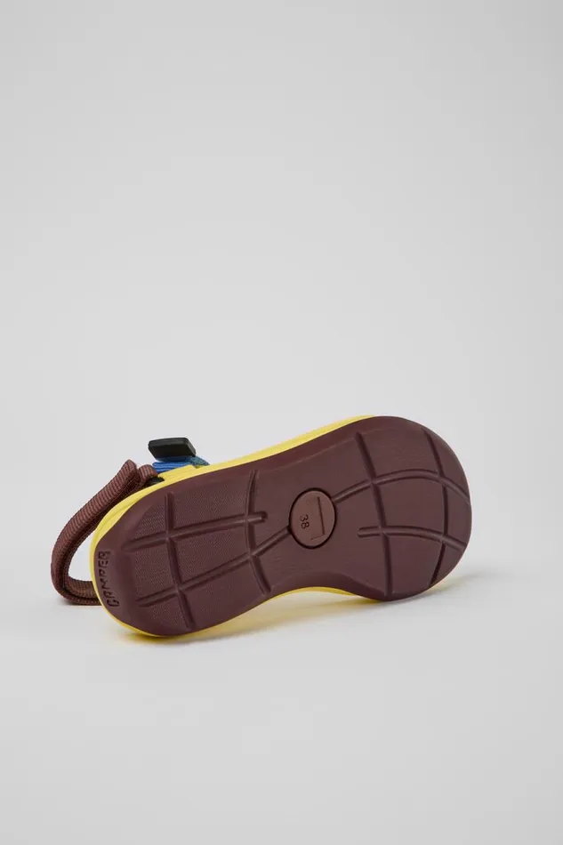 Women Camper Flat Shoes Match Yellow Blue And Burgundy Sandals Women Camper Flat Shoes Match Yellow Blue And Burgundy Sandals