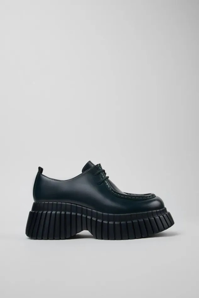 Women Camper Formal Shoes BCN Green Leather Shoes Women Camper Formal Shoes BCN Green Leather Shoes