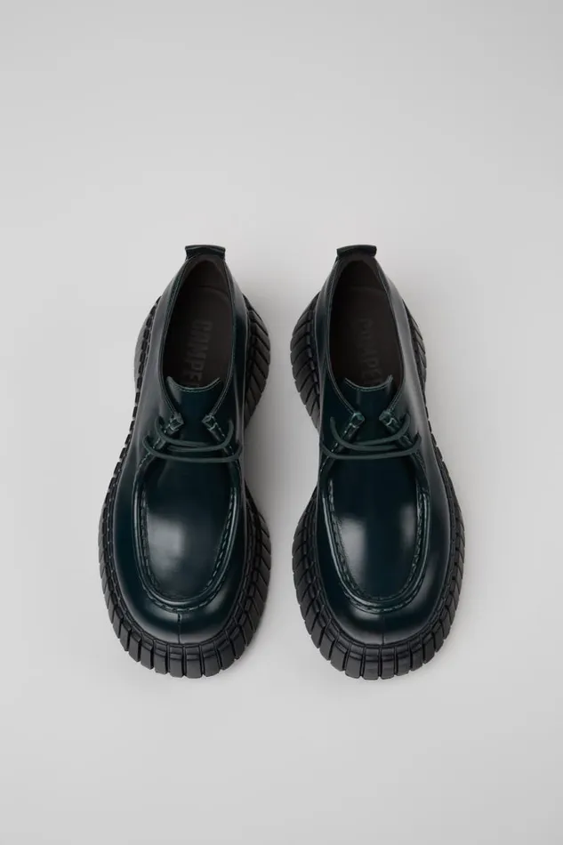 Women Camper Formal Shoes BCN Green Leather Shoes Women Camper Formal Shoes BCN Green Leather Shoes
