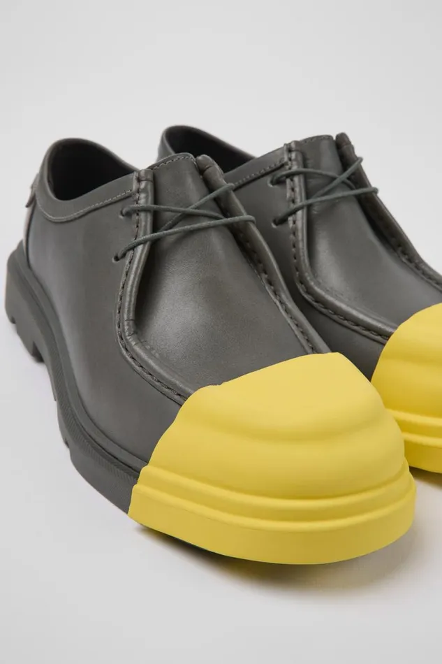 Women Camper Formal Shoes Junction Gray Responsibly Raised Leather Shoes