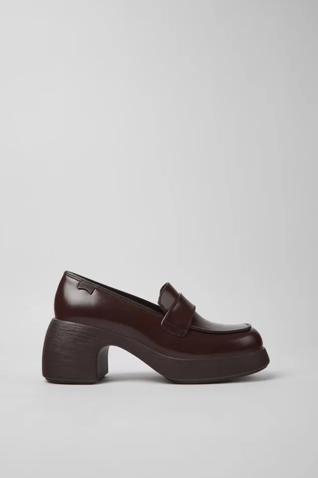Women Camper Formal Shoes Thelma Burgundy Leather Shoes Women Camper Formal Shoes Thelma Burgundy Leather Shoes