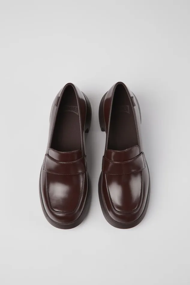Women Camper Formal Shoes Thelma Burgundy Leather Shoes Women Camper Formal Shoes Thelma Burgundy Leather Shoes