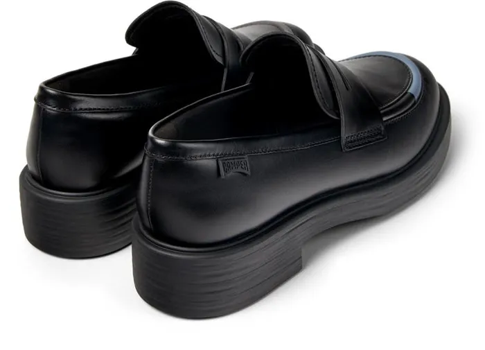 Women Camper Formal Shoes Twins Black Leather Loafers Women Camper Formal Shoes Twins Black Leather Loafers