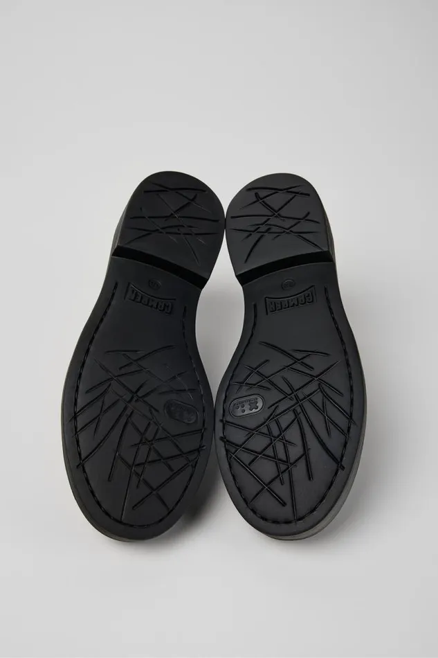 Women Camper Formal Shoes Twins Black Leather Loafers Women Camper Formal Shoes Twins Black Leather Loafers