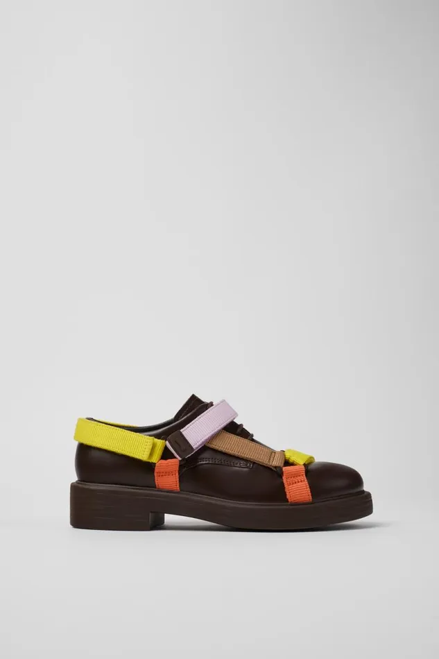 Women Camper Formal Shoes Twins Multicolored Leather And Textile Shoes Women Camper Formal Shoes Twins Multicolored Leather And Textile Shoes