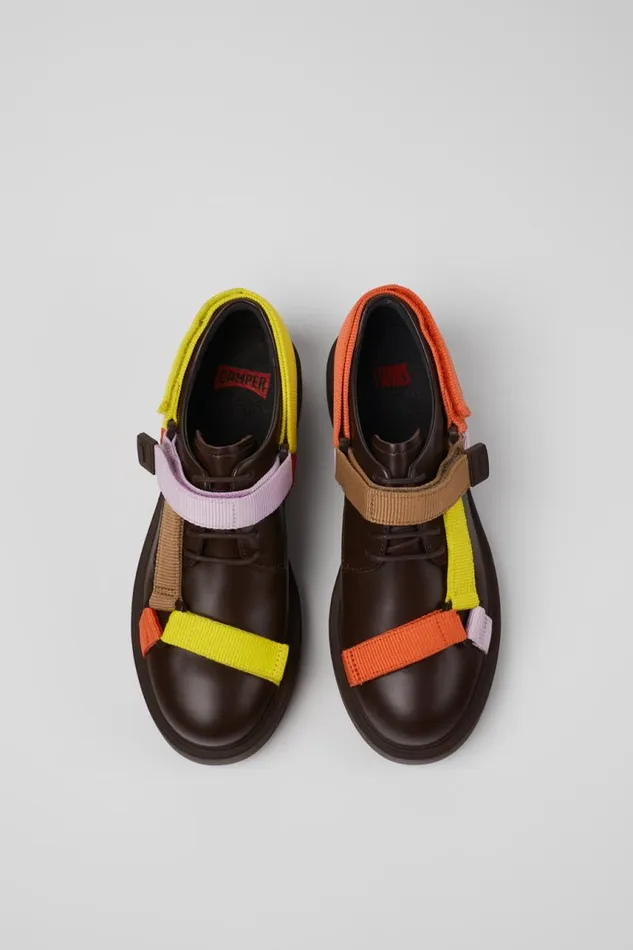 Women Camper Formal Shoes Twins Multicolored Leather And Textile Shoes Women Camper Formal Shoes Twins Multicolored Leather And Textile Shoes