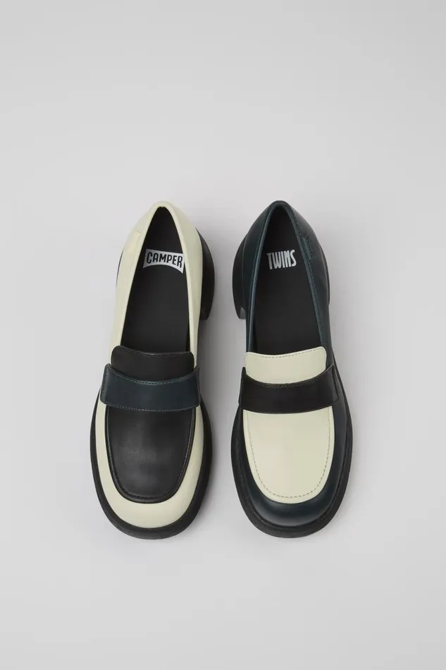 Women Camper Formal Shoes Twins Multicolored Leather Loafers Women Camper Formal Shoes Twins Multicolored Leather Loafers
