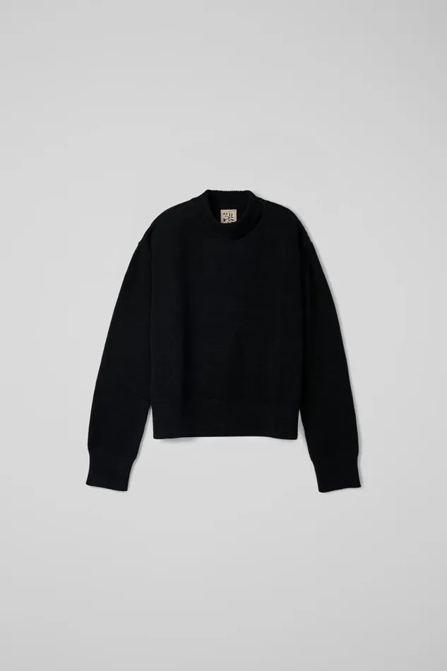 Women Camper Knit Melange Knit Sweater Black Melange Knit Sweater Women Camper Knit Melange Knit Sweater Black Melange Knit Sweater
