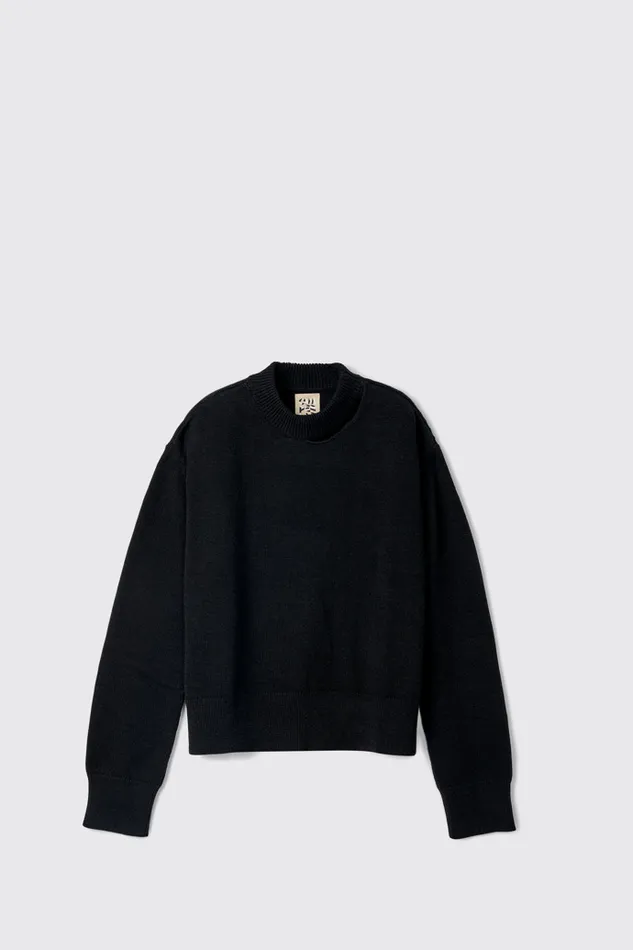 Women Camper Knit Melange Knit Sweater Black Melange Knit Sweater Women Camper Knit Melange Knit Sweater Black Melange Knit Sweater